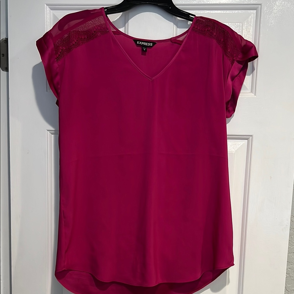 Express Pink Blouse with Long Sleeves